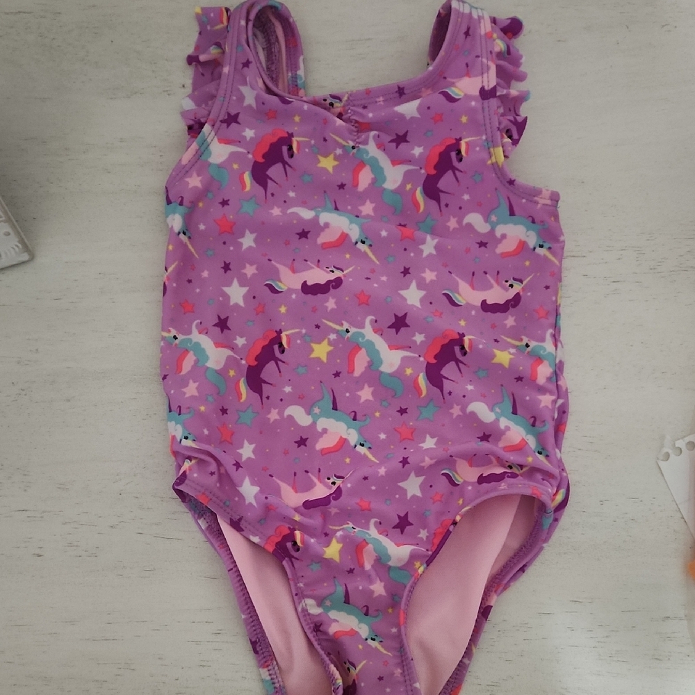 Cat & Jack Pink and Purple Unicorn Swimsuit